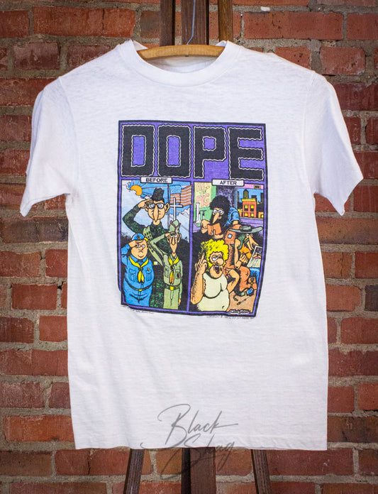 Vintage Dope Freak Brothers Comic Graphic T Shirt 1985 Gilbert Shelton White XS
