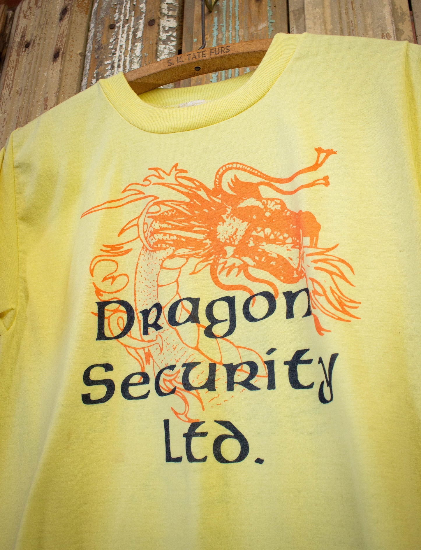 Vintage Dragon Security Ltd Graphic T-Shirt 1970s S