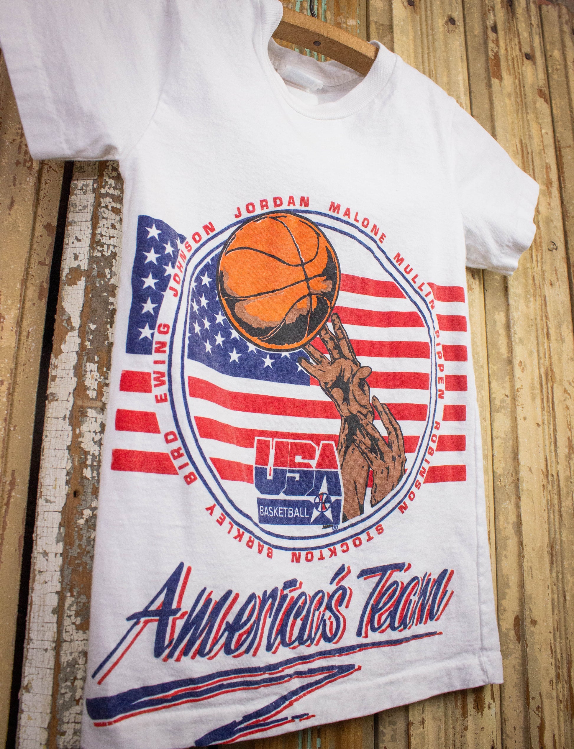 Vintage Dream Team USA Basketball Graphic Baby Tee 1992 White XS