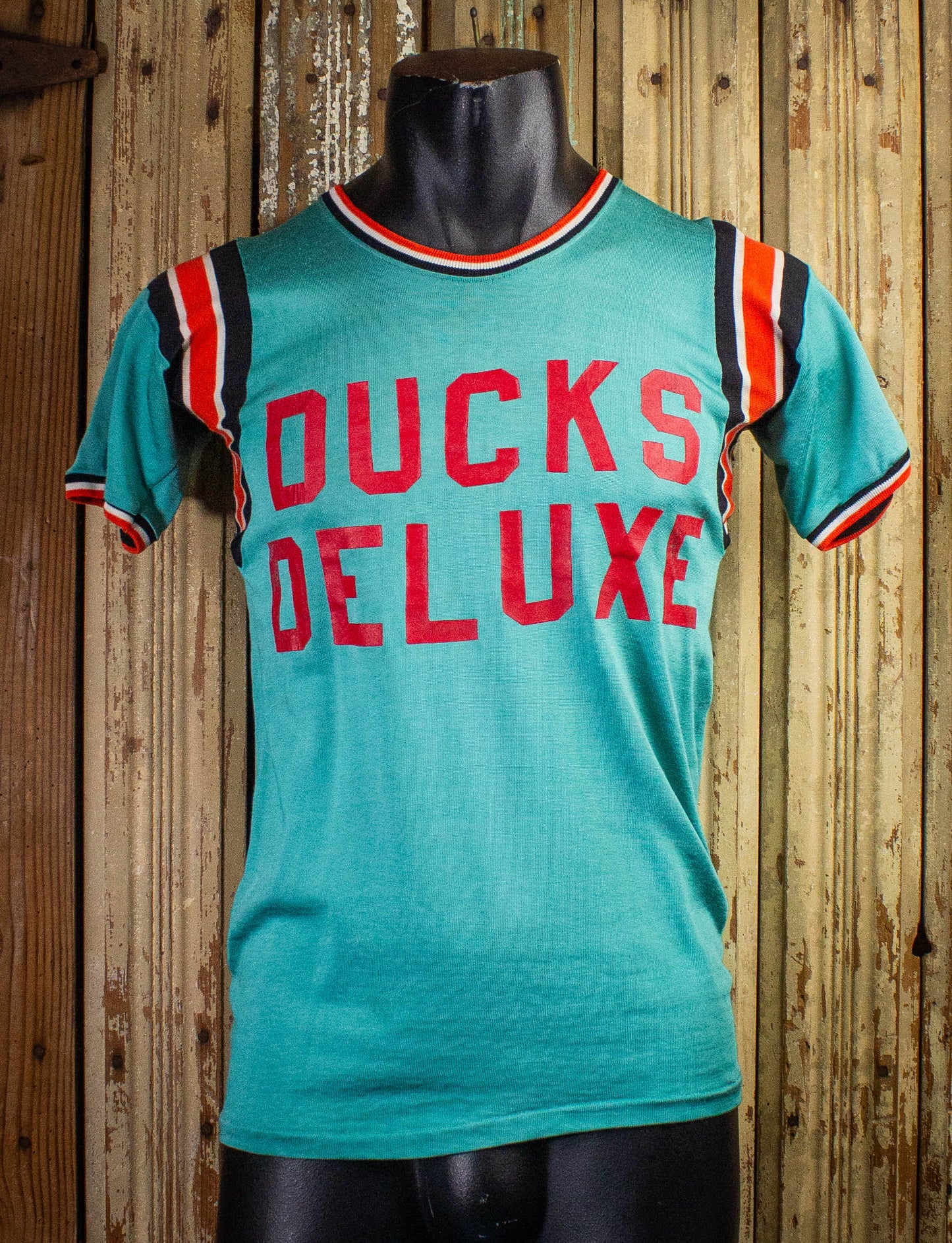 Vintage Ducks Deluxe Jersey T Shirt 60s Teal and Orange Small