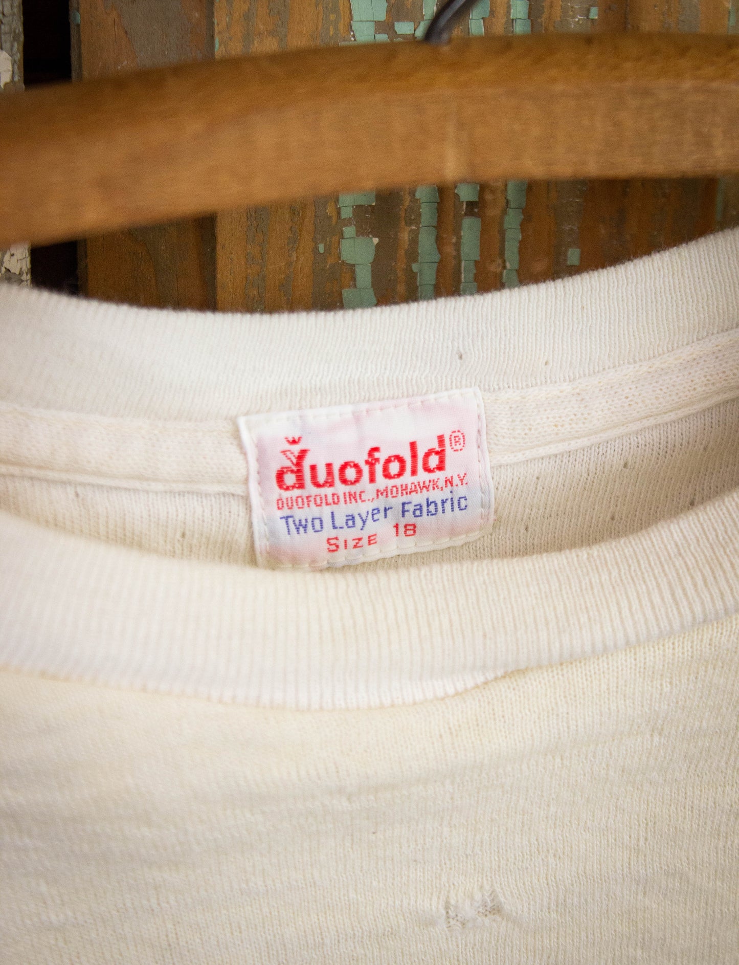 Vintage Duofold Blank White Long Sleeve T Shirt Medium