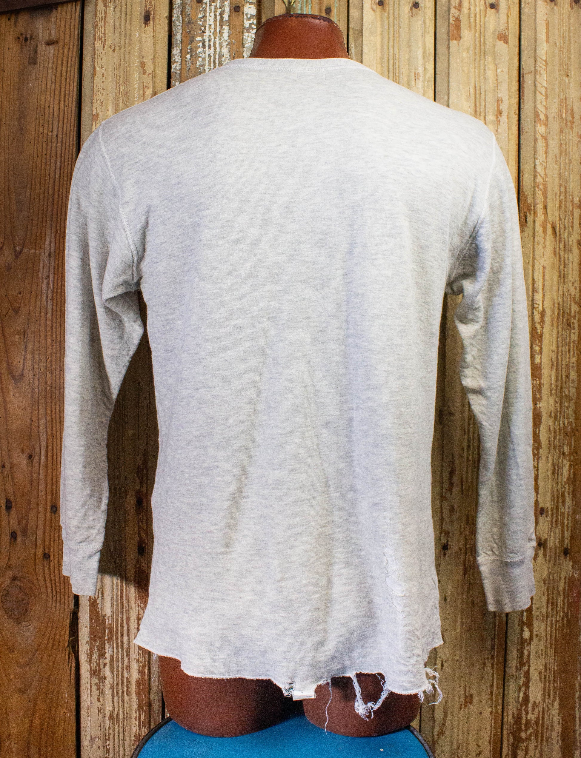Vintage Duofold Long Sleeve Henley Shirt 60s Gray XL