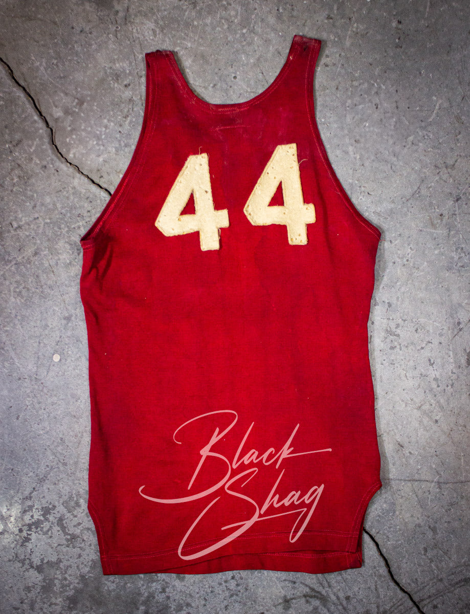 Vintage Dupont Mail #44 General Athletic Products Basketball Jersey 30s Red XS