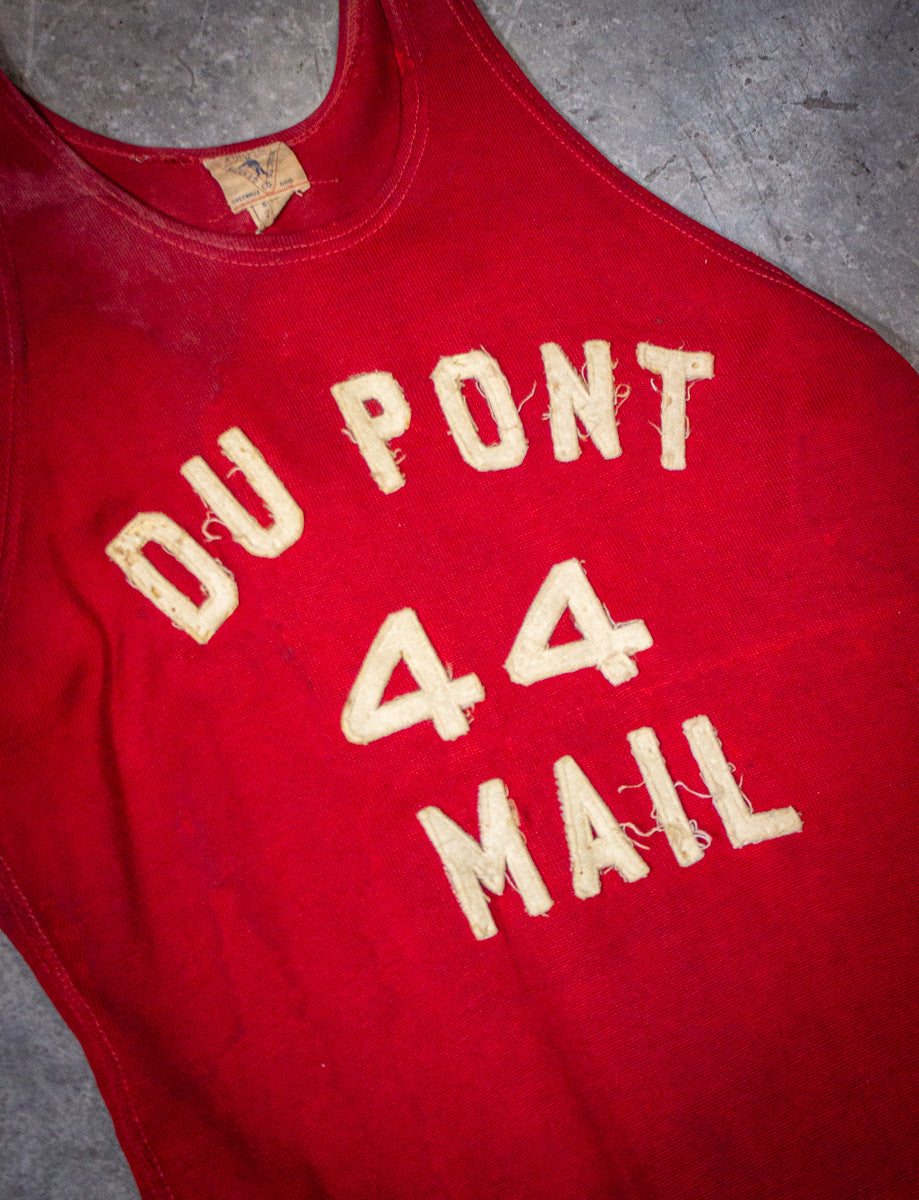 Vintage Dupont Mail #44 General Athletic Products Basketball Jersey 30s Red XS