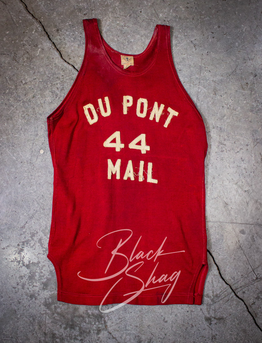 Vintage Dupont Mail #44 General Athletic Products Basketball Jersey 30s Red XS