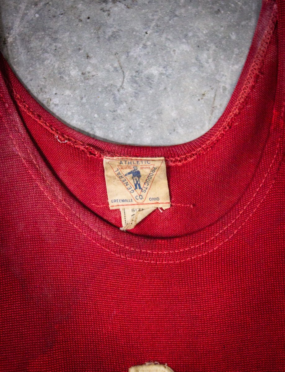 Vintage Dupont Mail #44 General Athletic Products Basketball Jersey 30s Red XS