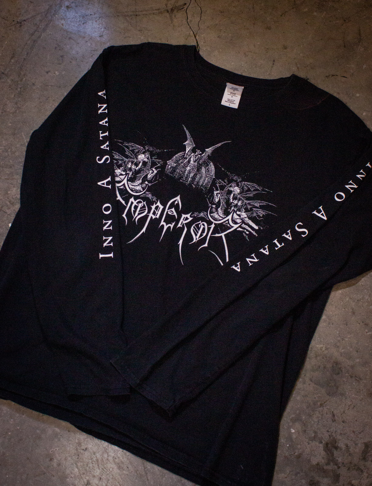 Emperor Inno A Satana Long Sleeve Concert T shirt 1992 Black Medium