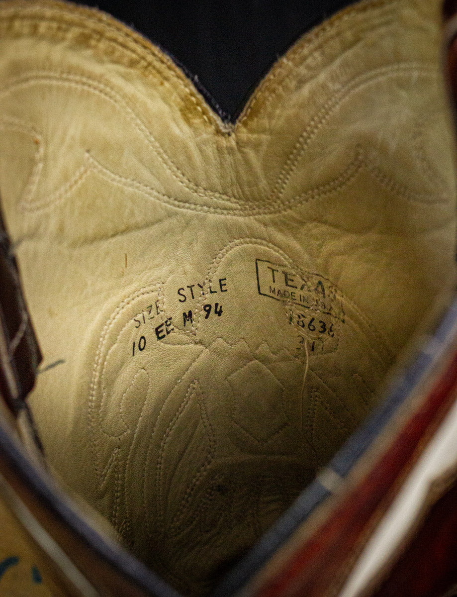 Vintage Western Eagle Brown Cowboy Boots Size 10EE