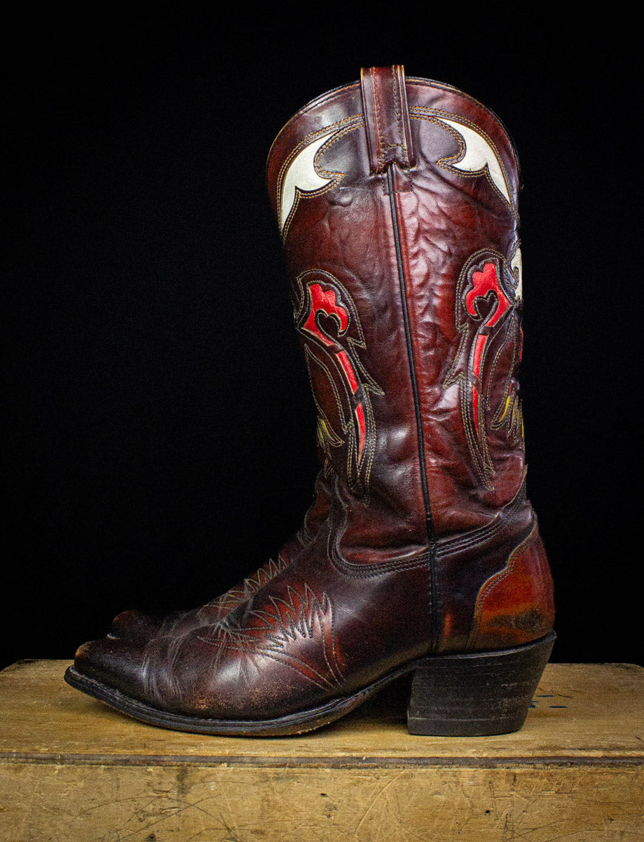 Vintage Western Eagle Brown Cowboy Boots Size 10EE