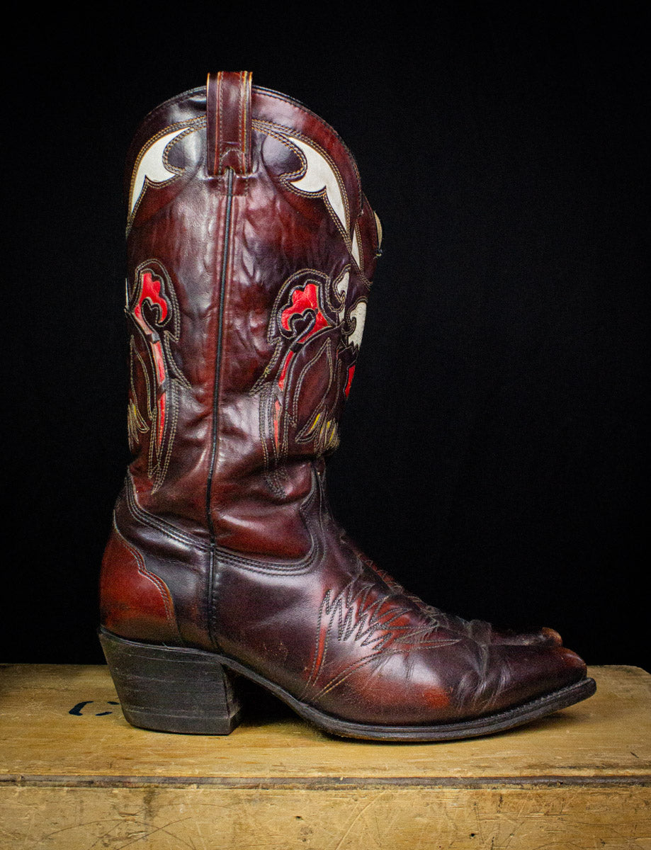 Vintage Western Eagle Brown Cowboy Boots Size 10EE