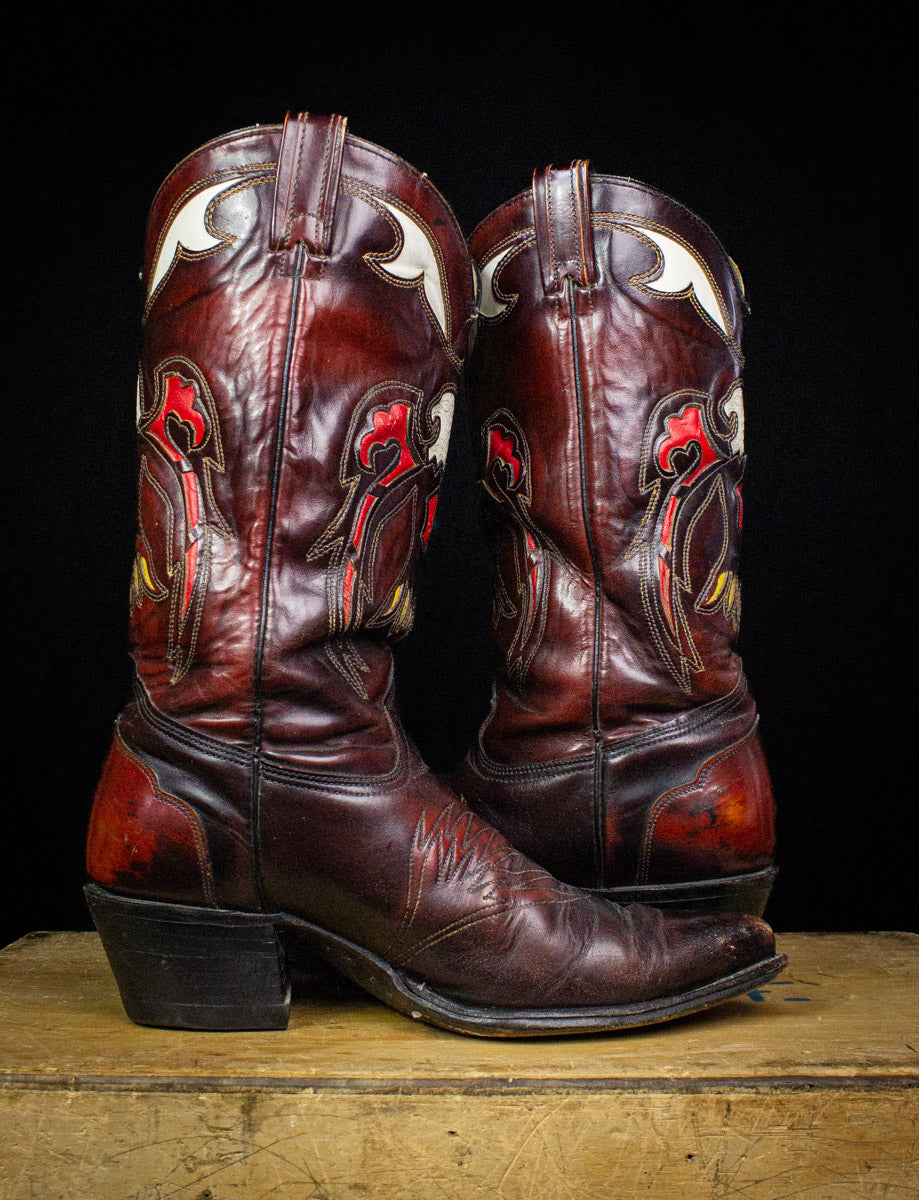 Vintage Western Eagle Brown Cowboy Boots Size 10EE