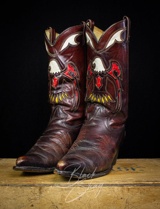 Vintage Western Eagle Brown Cowboy Boots Size 10EE