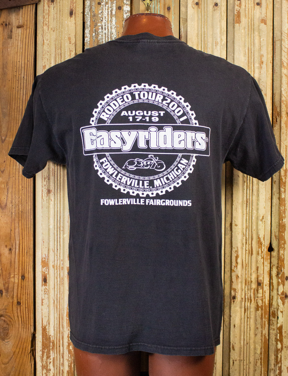 Vintage Easyriders Chop It Stroke It Graphic T Shirt 2001 Black Large