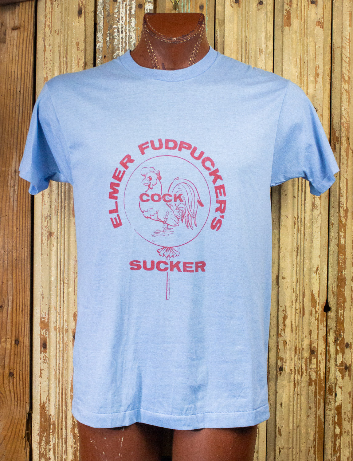 Vintage Elmer Fudpucker's Cock Sucker Concert T Shirt 80s Blue Large