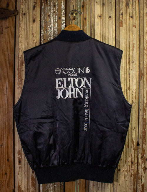 Vintage Elton John Breaking Hearts Tour Vest 1984 Black Large/XL