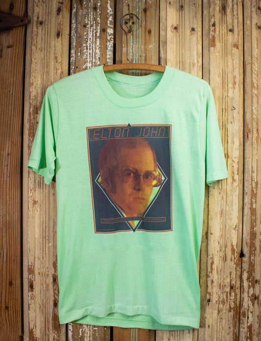 Vintage Elton John Louder Than Concorde Concert T Shirt 1976 Neon Green Small