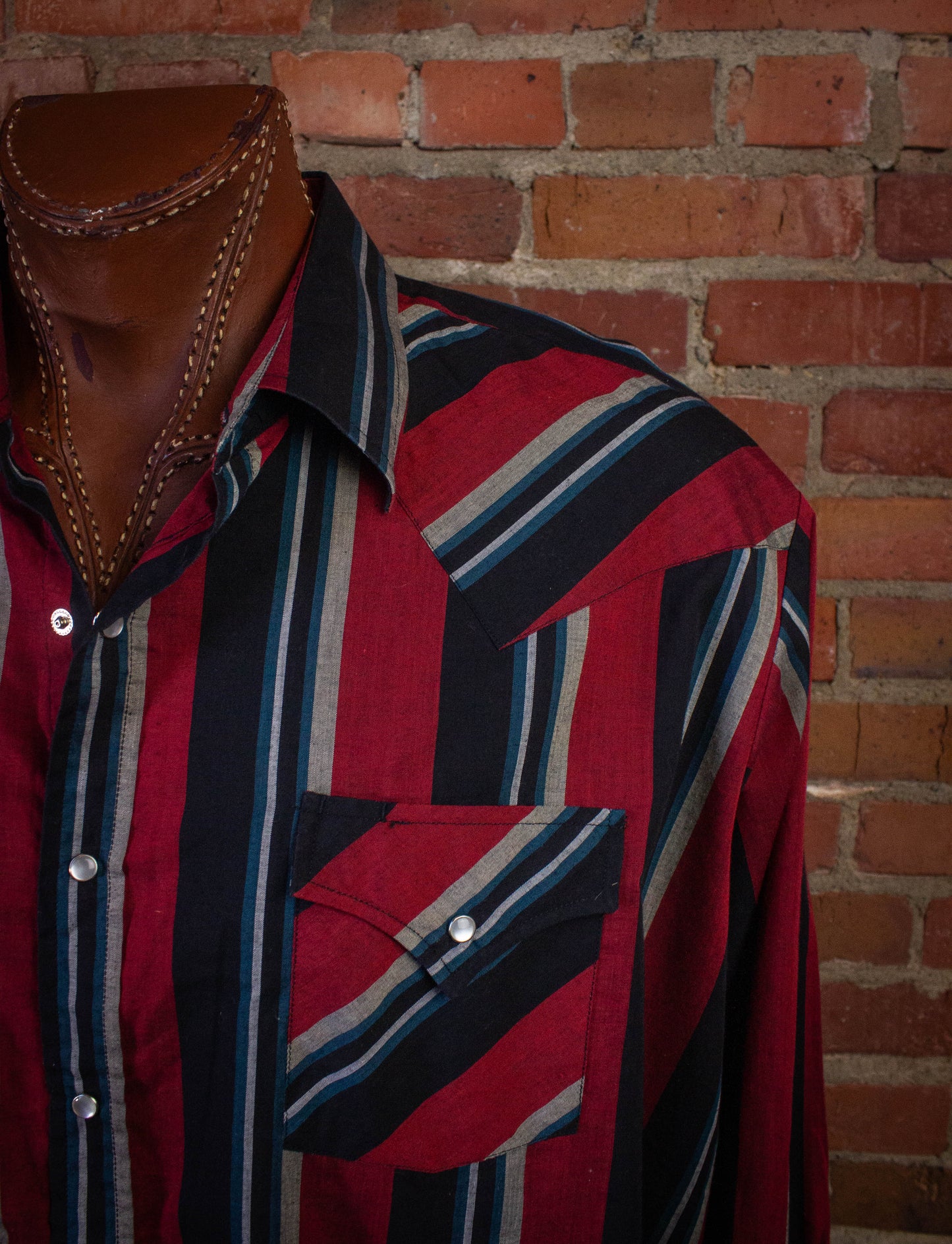 Vintage Ely Plains Striped Pearl Snap Western Shirt 2XL