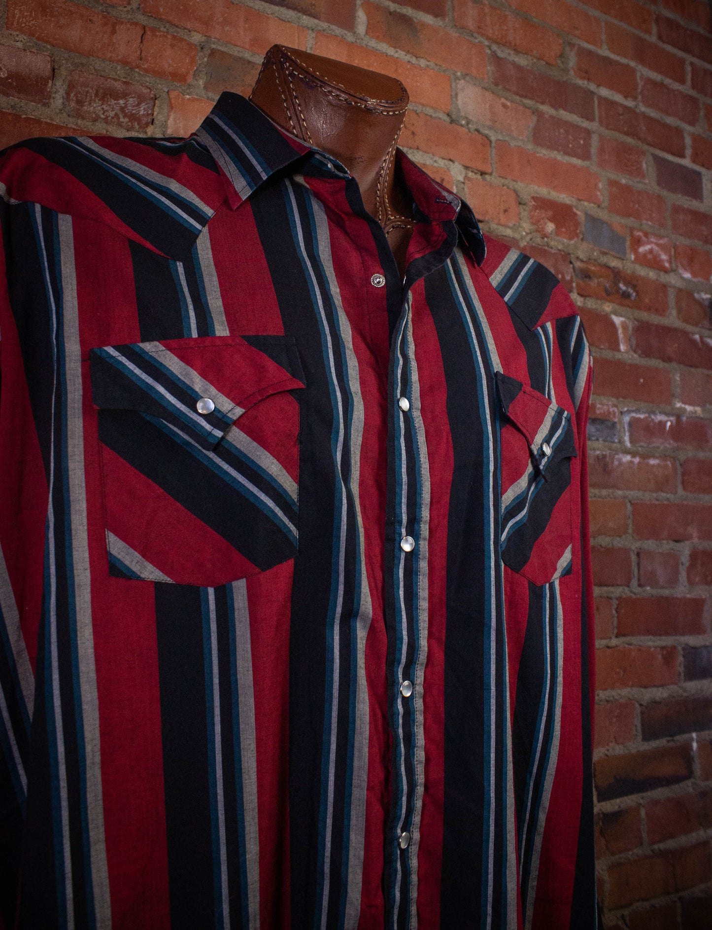 Vintage Ely Plains Striped Pearl Snap Western Shirt 2XL