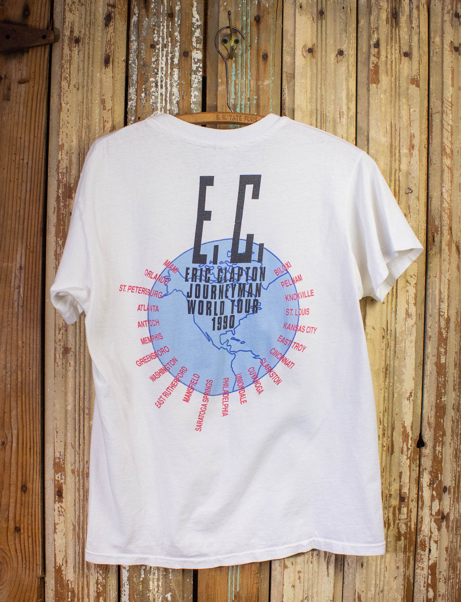 Vintage Eric Clapton Journeyman Tour Concert T Shirt 1990 White Medium