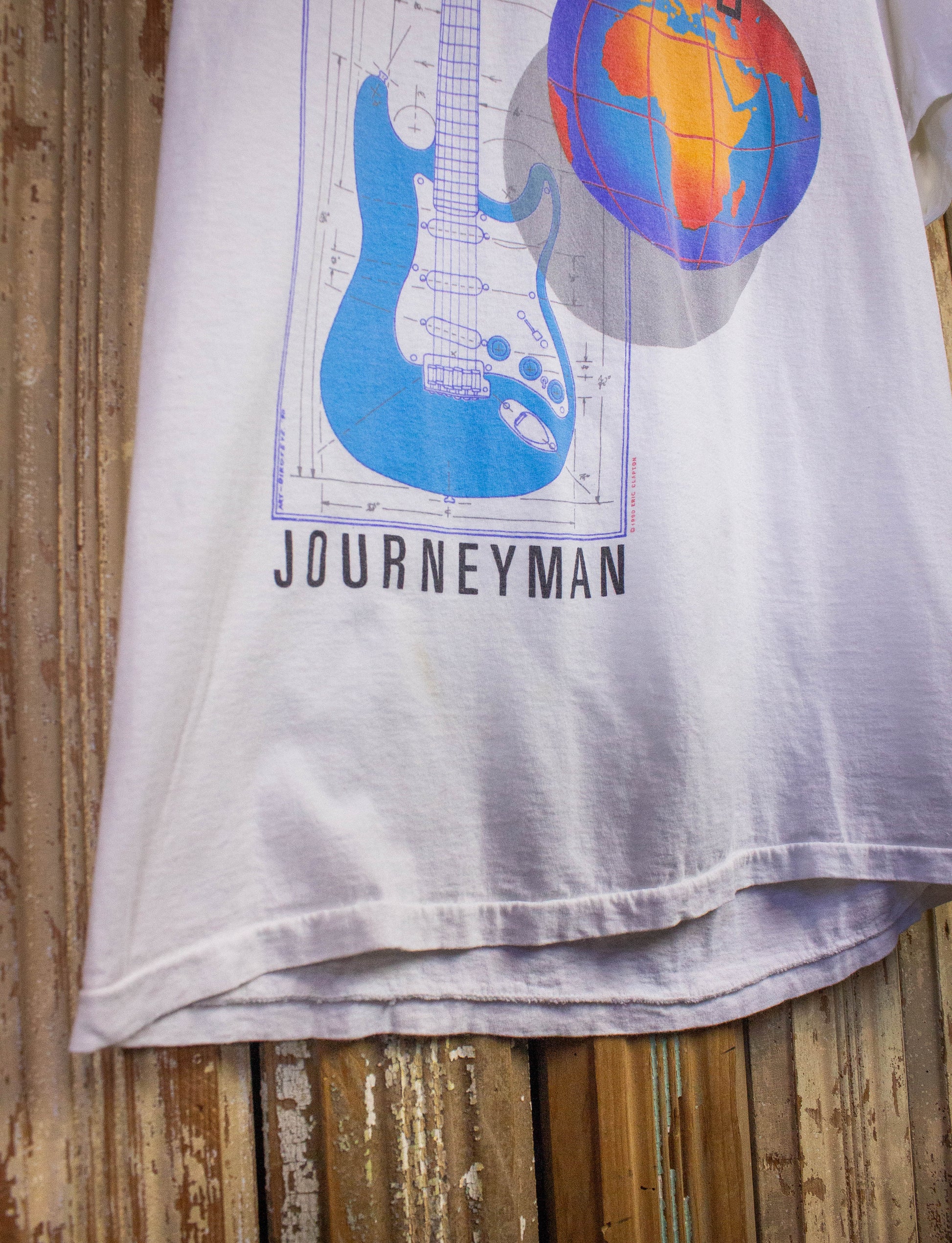 Vintage Eric Clapton Journeyman Tour Concert T Shirt 1990 White Medium