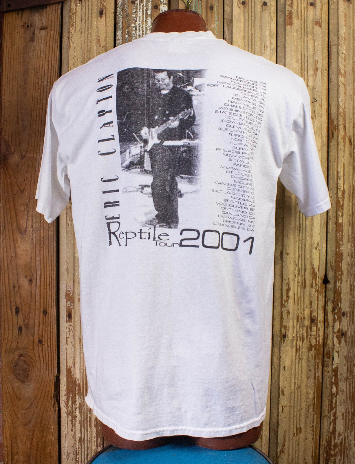 Vintage Eric Clapton Reptile Tour Concert T Shirt 2001 White XL