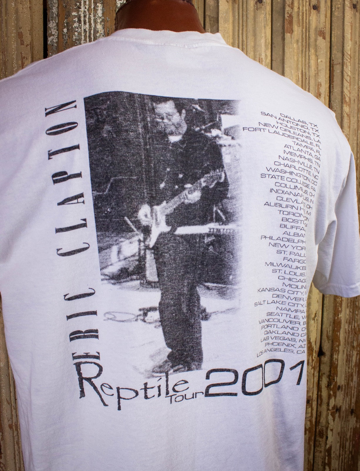 Vintage Eric Clapton Reptile Tour Concert T Shirt 2001 White XL