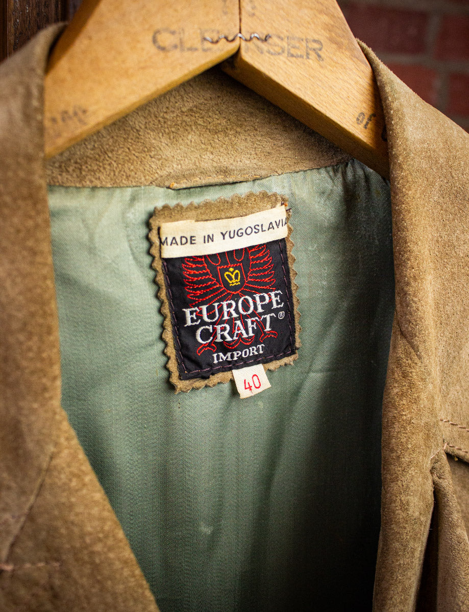 Vintage Europe Craft Tan Suede Jacket 70s Large