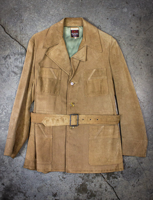 Vintage Europe Craft Tan Suede Jacket 70s Large