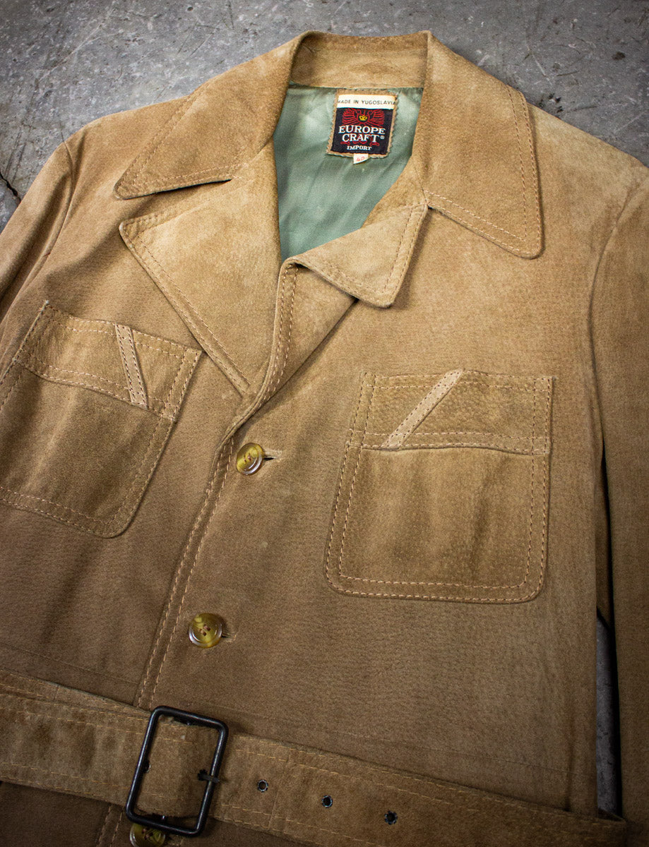 Vintage Europe Craft Tan Suede Jacket 70s Large