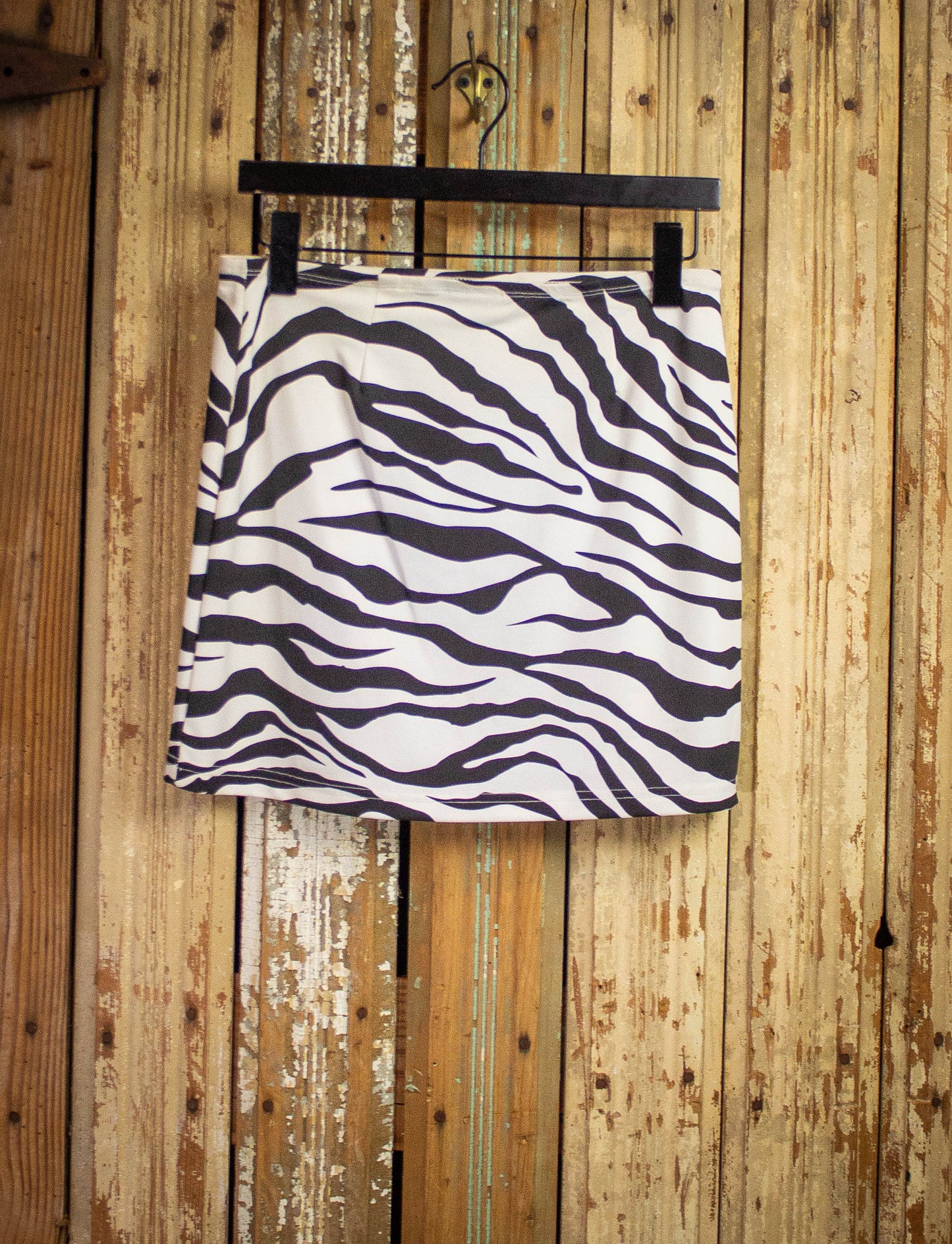 Vintage Express Zebra Print Mini Skirt 80s Small