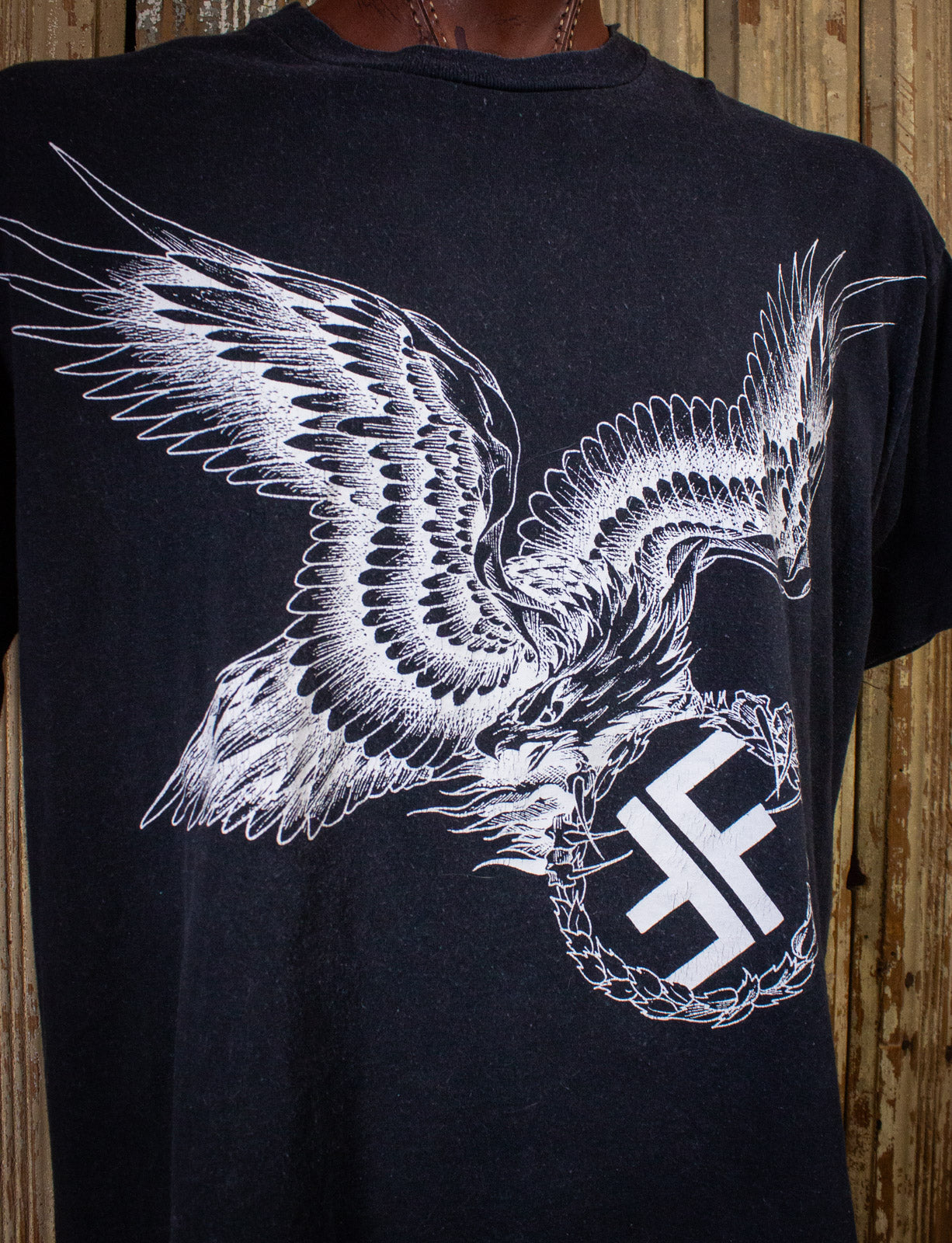 Vintage FEAR Eagle Graphic Concert T Shirt 90s Black 2XL