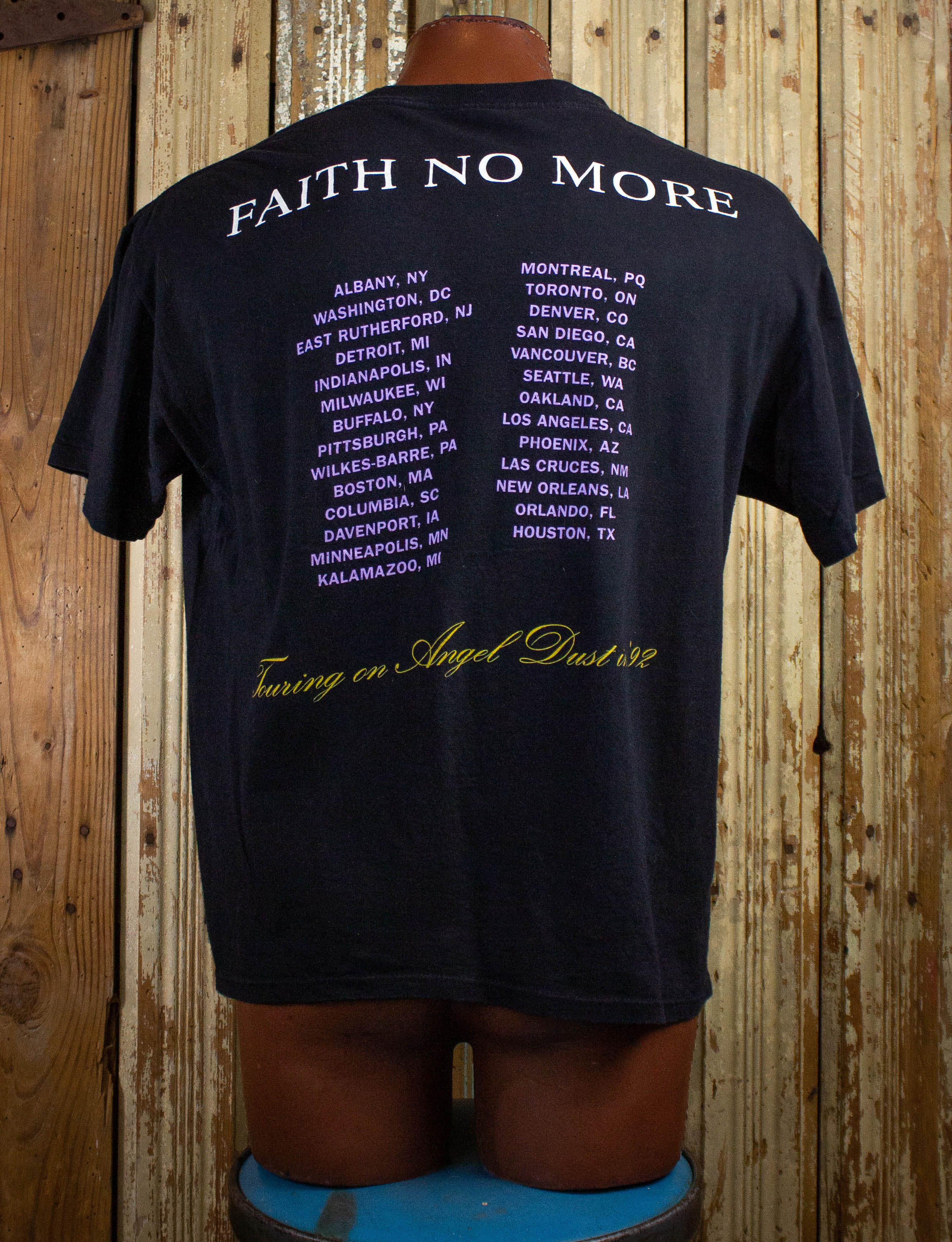 Vintage Faith No More Angel Dust Concert T Shirt 1992 Black XL