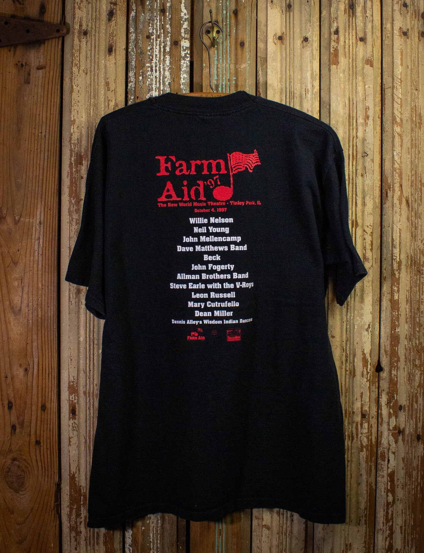 Vintage Farm Aid Festival Concert T Shirt 1997 Black XL