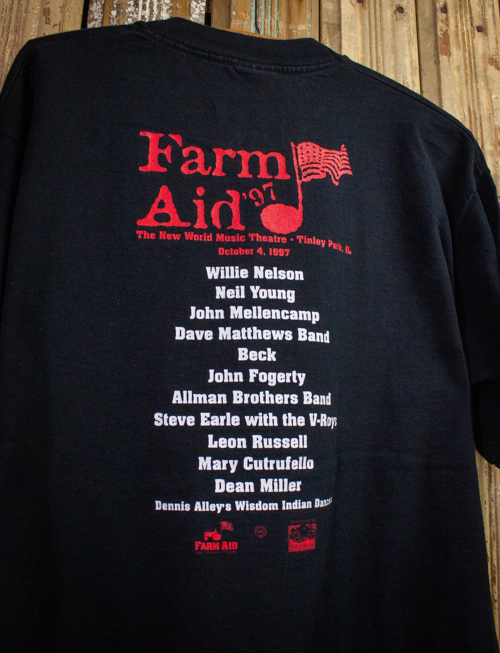 Vintage Farm Aid Festival Concert T Shirt 1997 Black XL