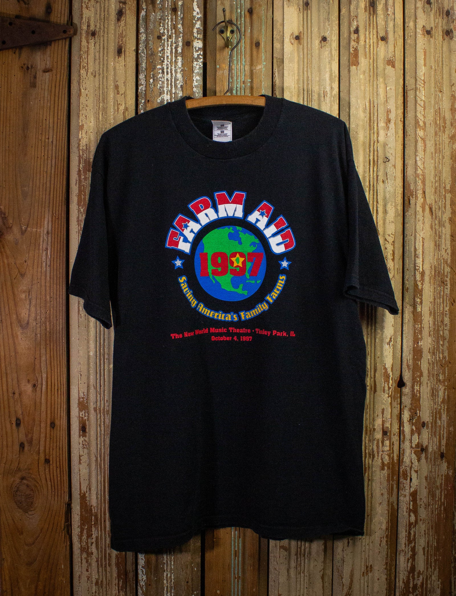 Vintage Farm Aid Festival Concert T Shirt 1997 Black XL