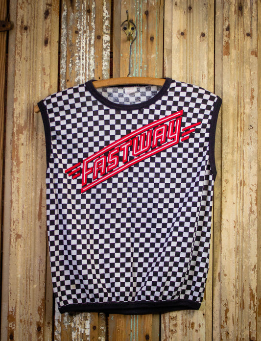 Vintage Fastway Checkered Flag Concert Muscle T Shirt 1983 Small