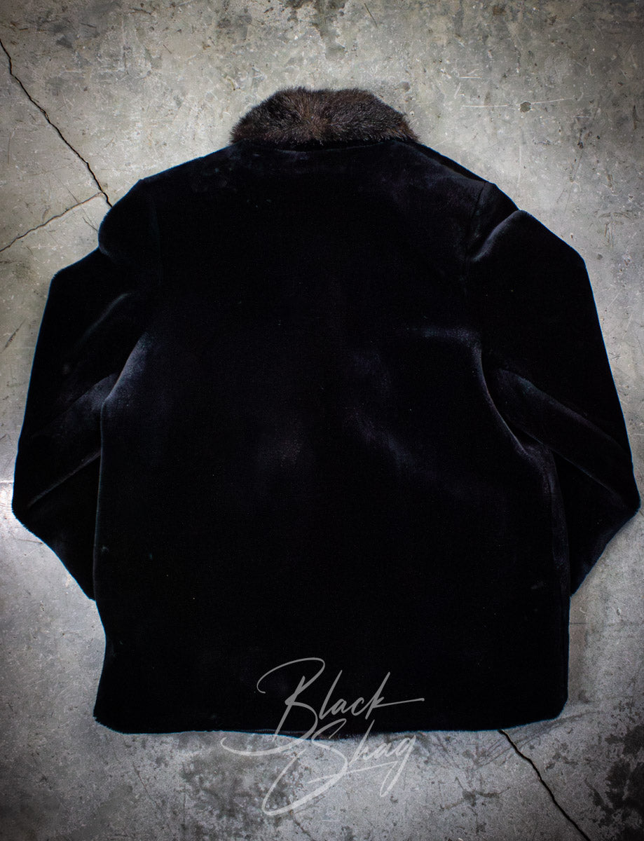 Vintage Faux Fur Black Coat XL