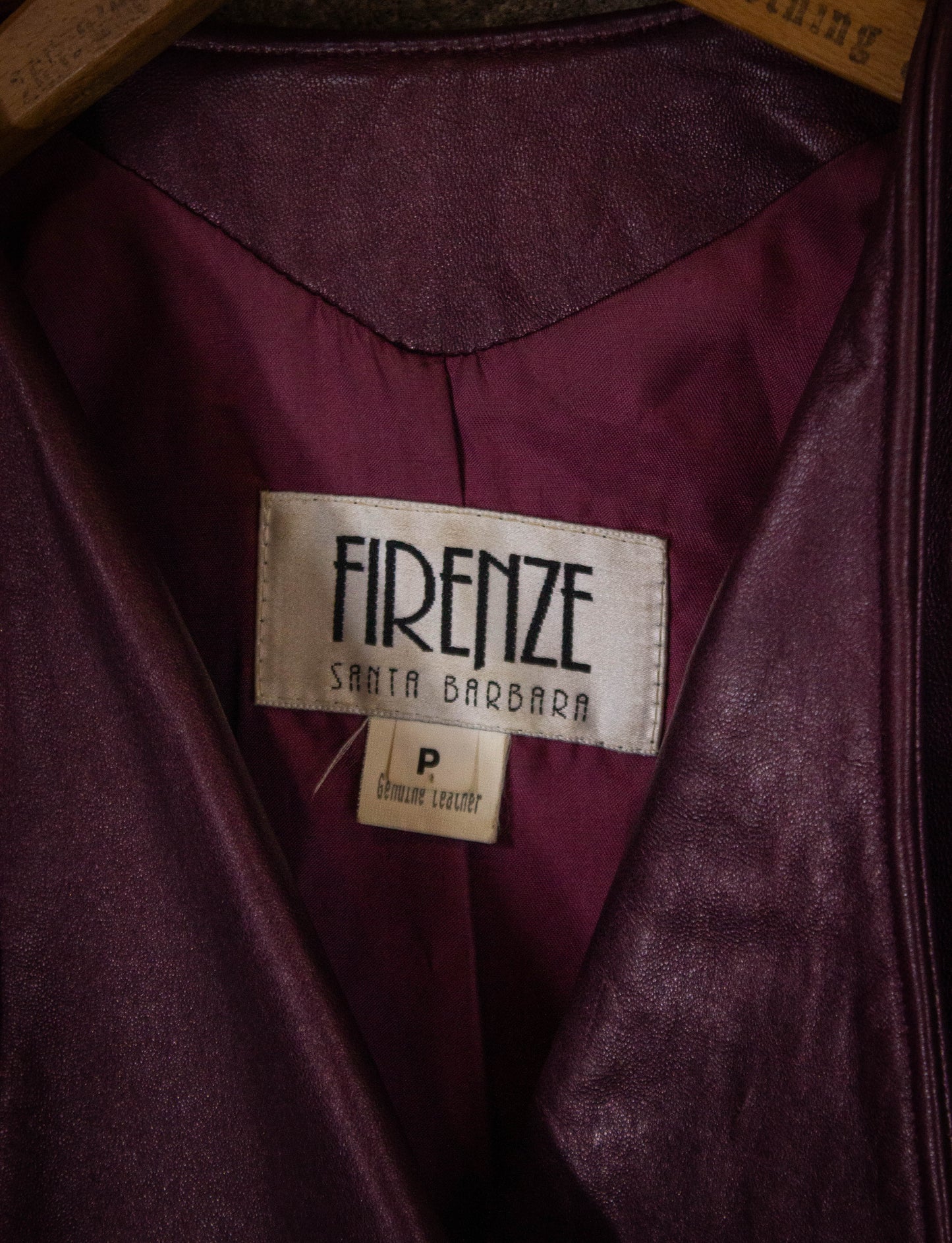 Vintage Firenze Purple Leather Jacket and Pants Set