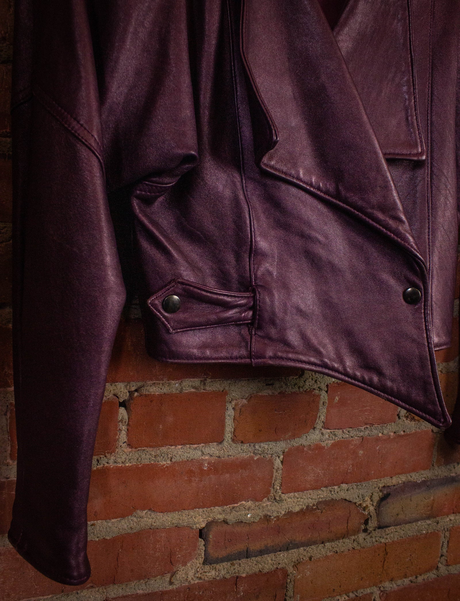 Vintage Firenze Purple Leather Jacket and Pants Set