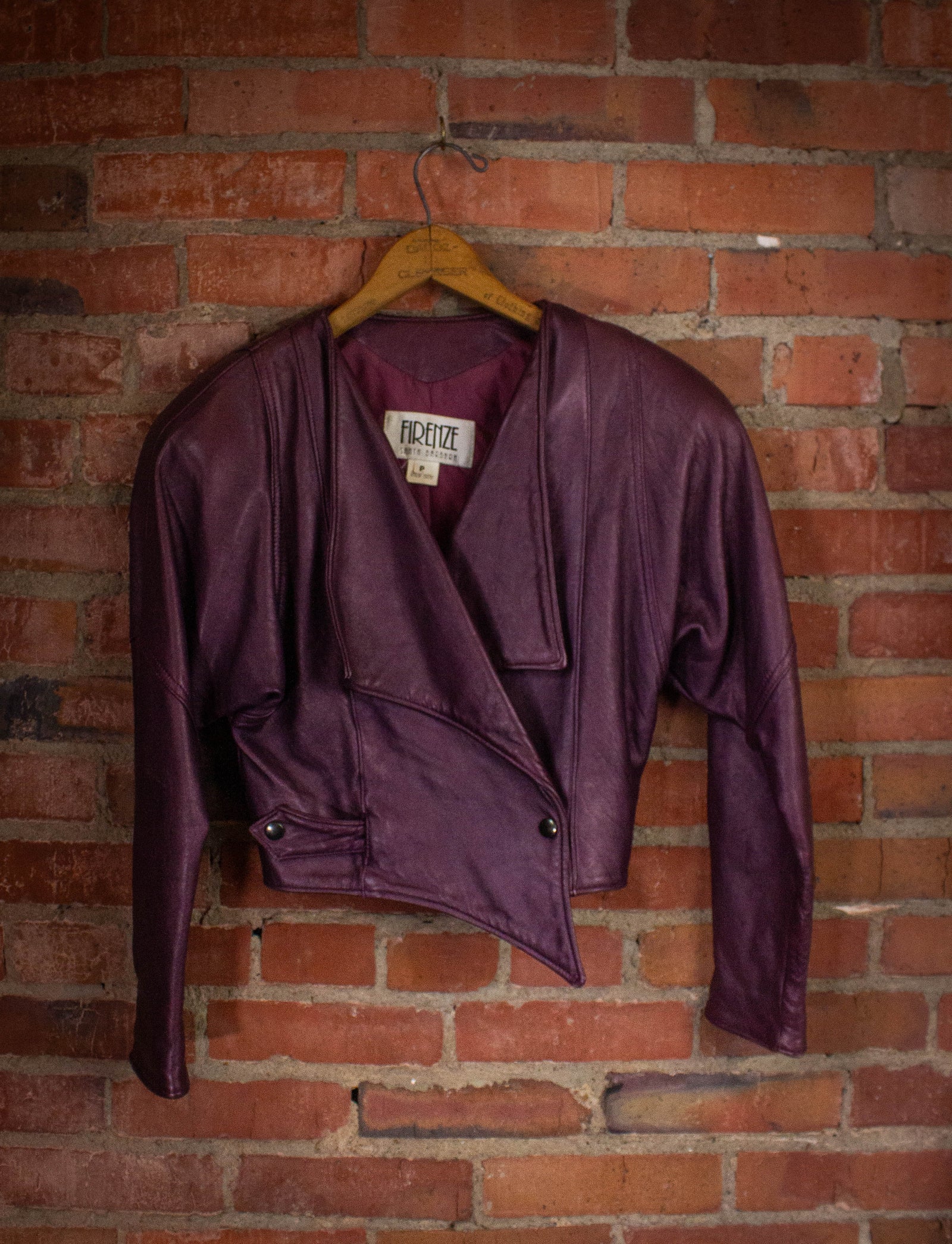 Vintage Firenze Purple Leather Jacket and Pants Set