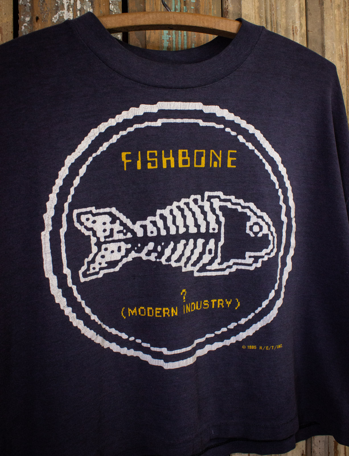 Vintage Fishbone ? (Modern Industry) Cropped Concert T Shirt Black XL