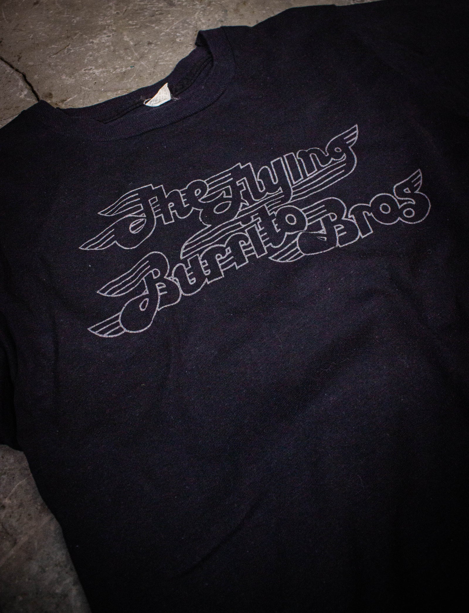 Vintage Flying Burrito Brothers Concert T Shirt 70s Black Small