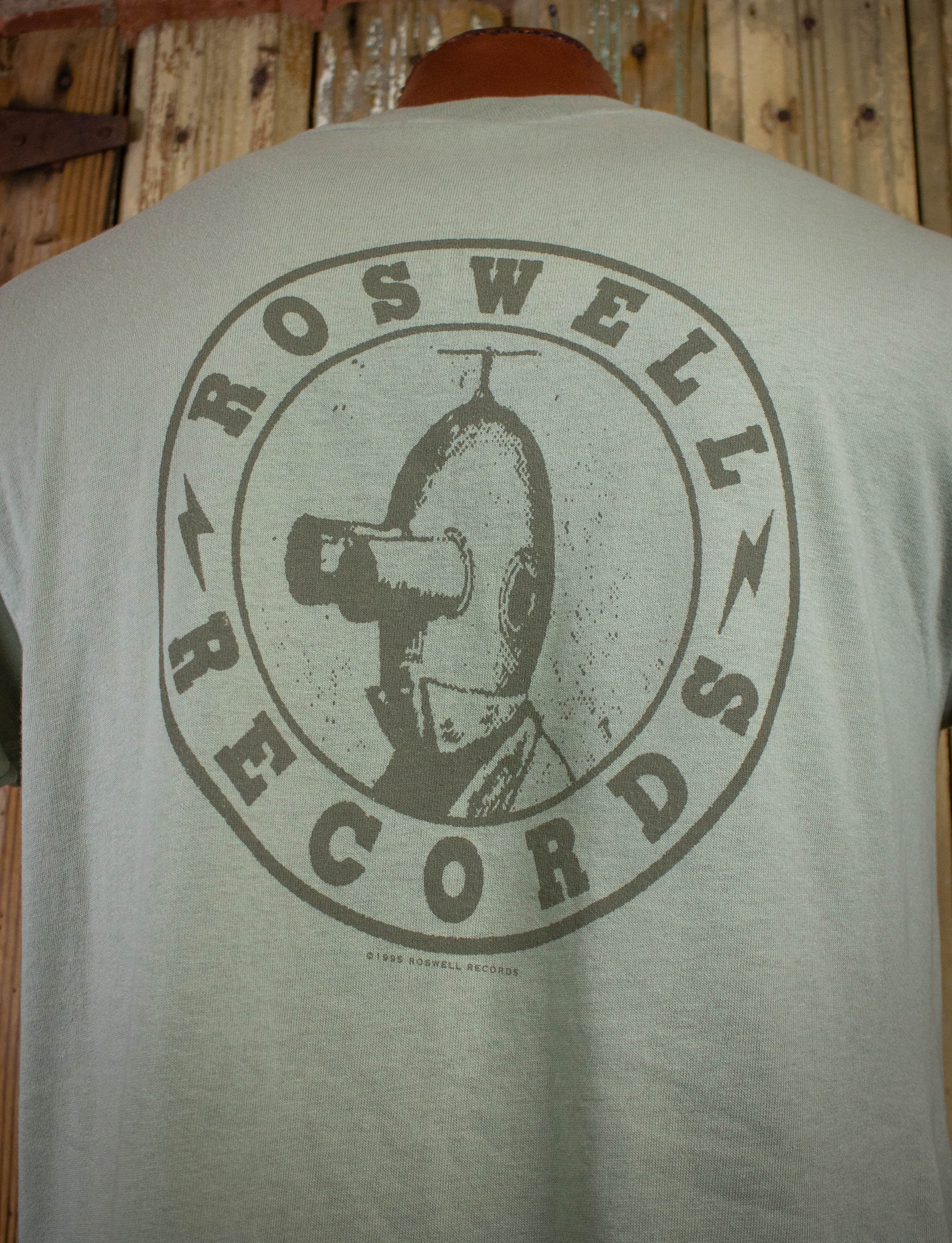 Vintage Foo Fighters Roswell Records Promo T Shirt 1995 Green Large