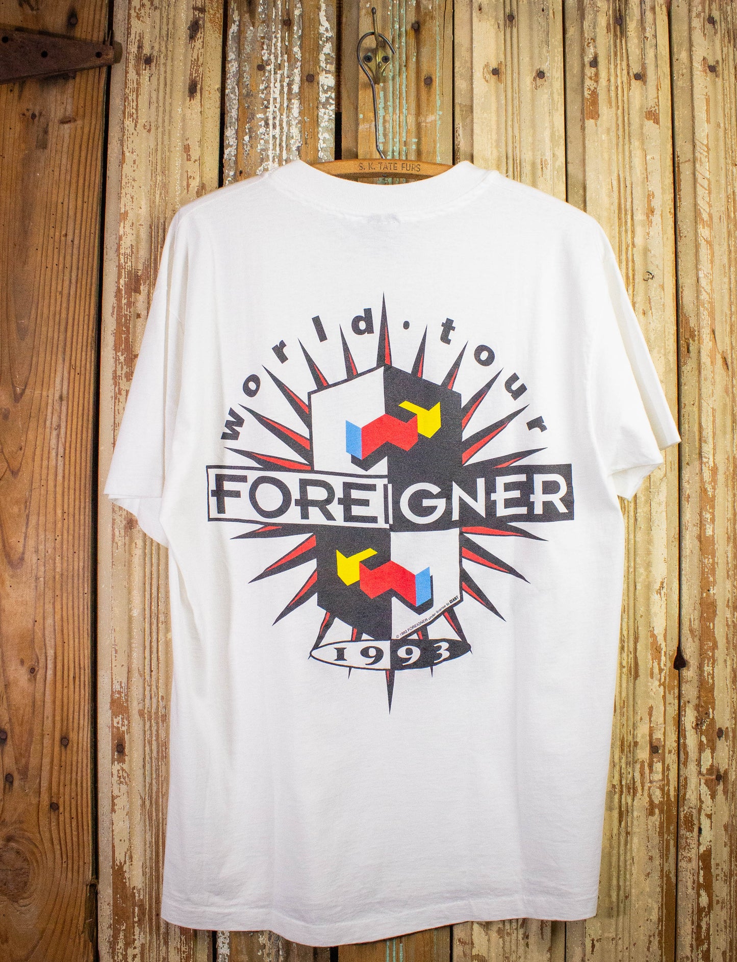 Vintage Foreigner World Tour Concert T Shirt 1993 White XL
