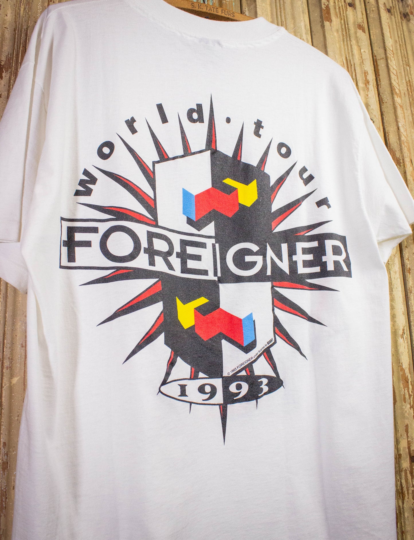 Vintage Foreigner World Tour Concert T Shirt 1993 White XL