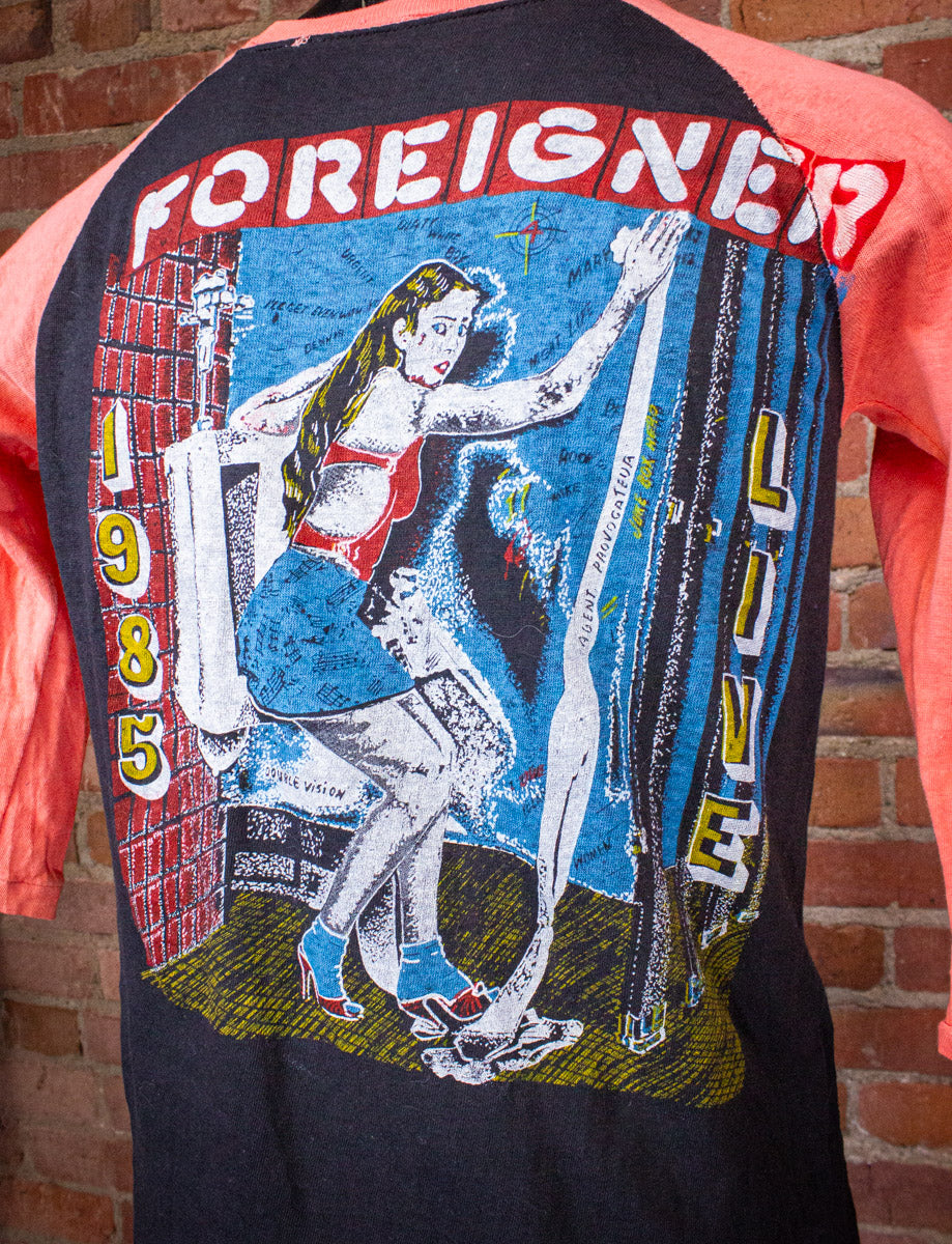 Vintage Foreigner Agent Provocateur Raglan Concert T Shirt 1985 Small