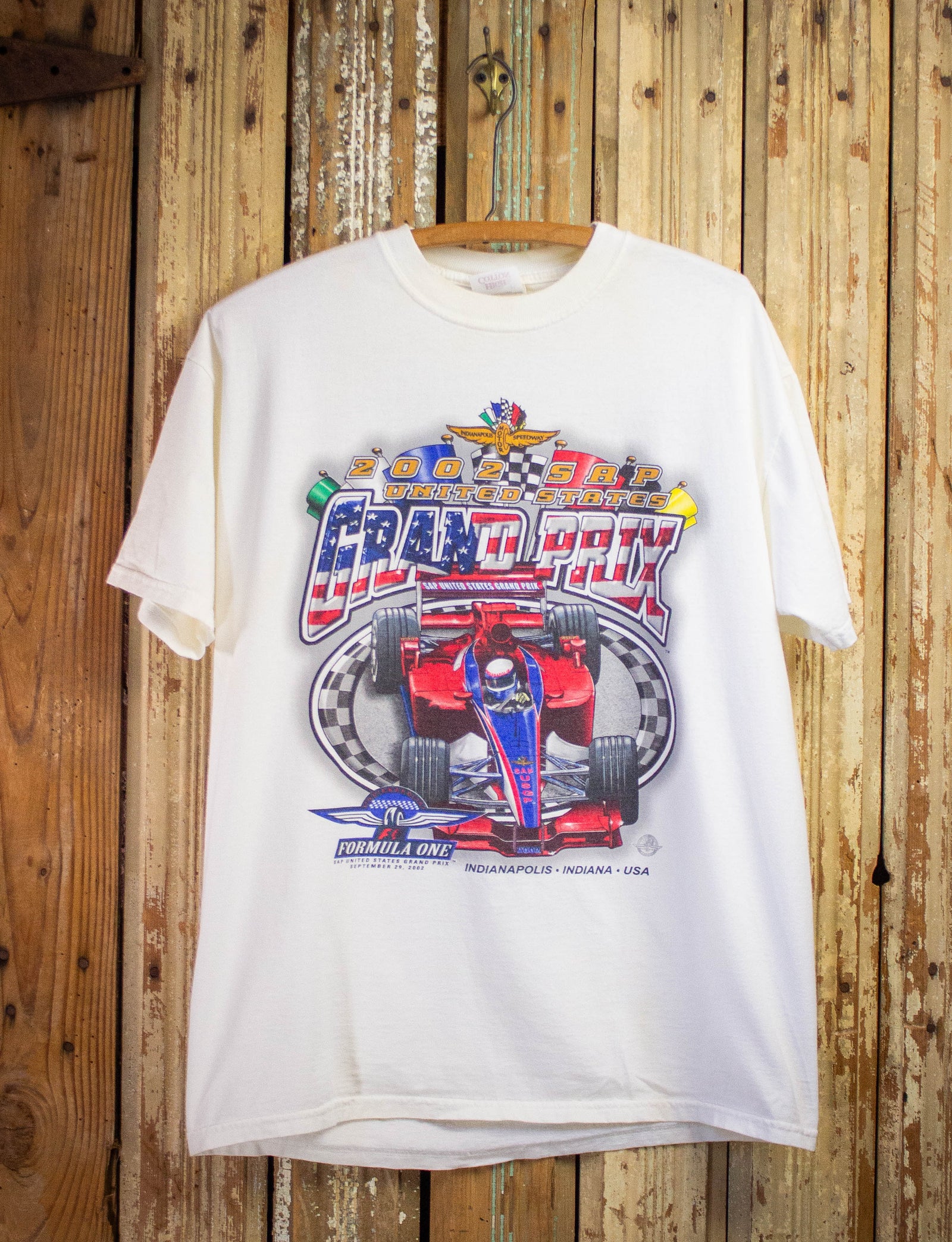 Vintage Formula 1 Grand Prix Graphic T Shirt 2002 White Large