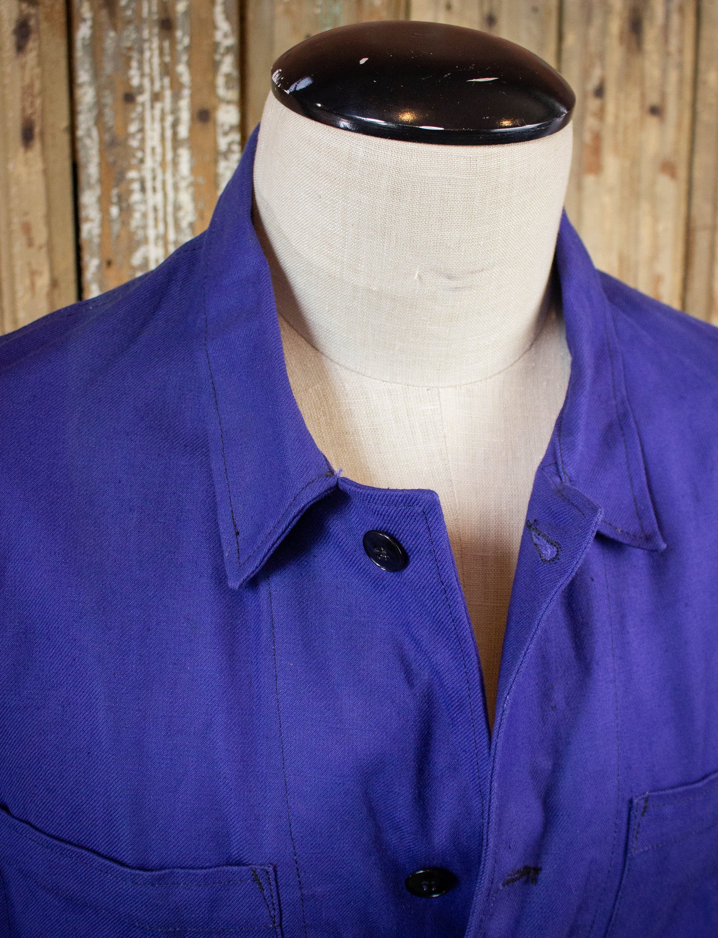 Vintage French Workwear Denim Chore Jacket Purple XL
