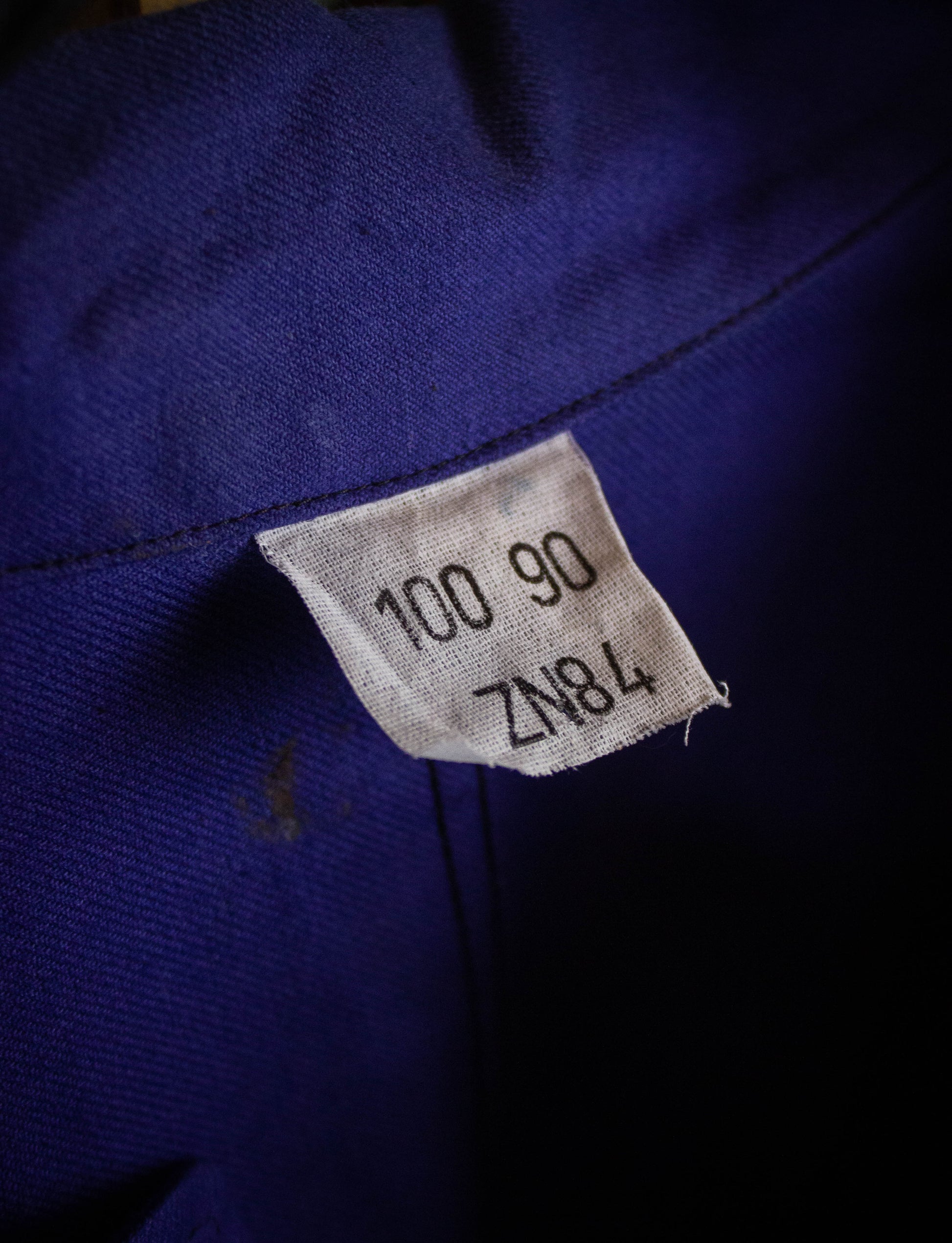 Vintage French Workwear Denim Chore Jacket Purple XL