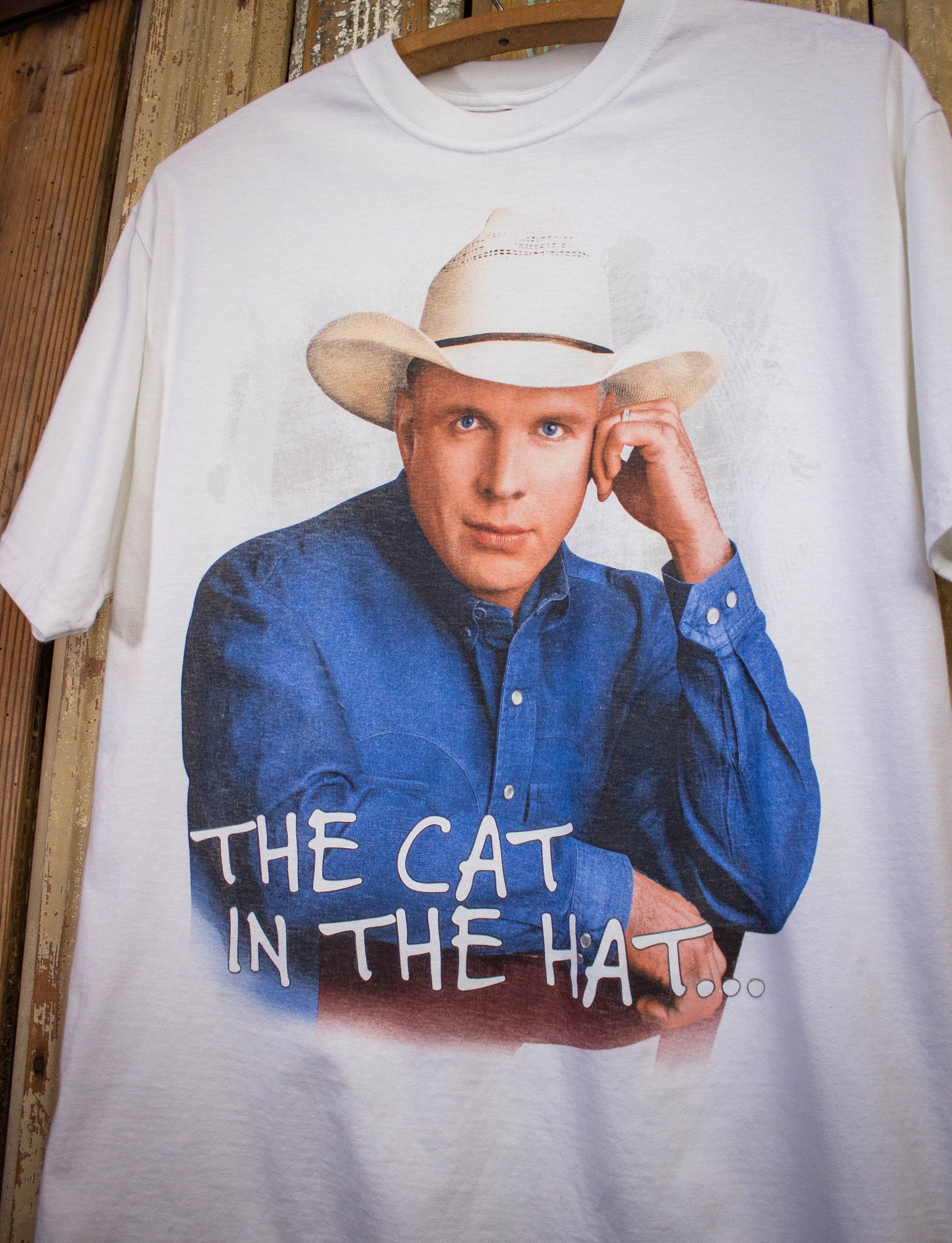Vintage Garth Brooks Cat In The Hat Concert T Shirt 2000s White Medium